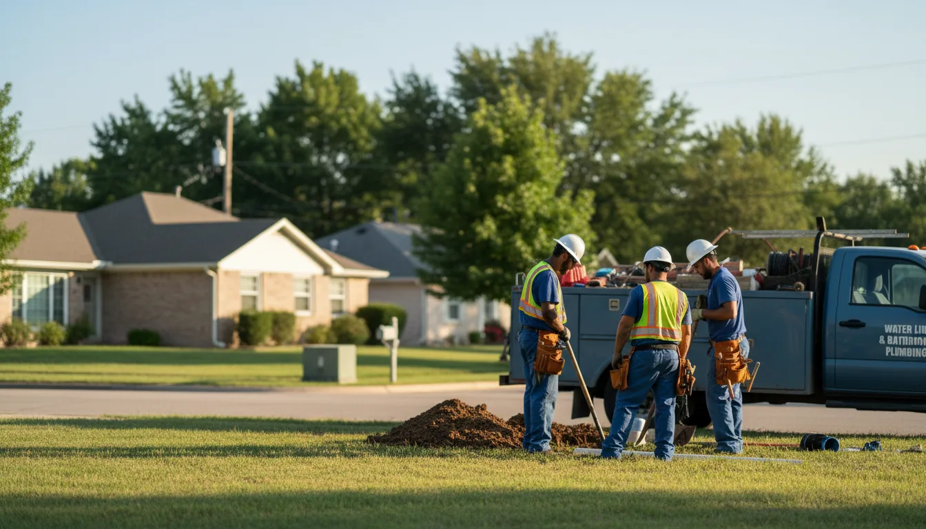 Residential water line and bathroom plumbing service in Hillsboro, IN